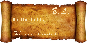 Barthy Leila névjegykártya